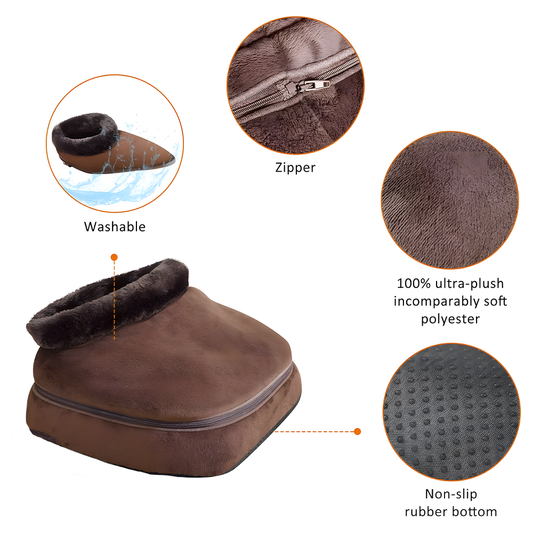 Relivo VelvetWarm Pro — 2-in-1 Electric Heated Foot Warmer & Massage Slipper