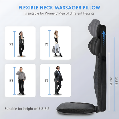 Relivo BackRelief Cushion — Traveling Kneading Heat & Vibration Back Massager