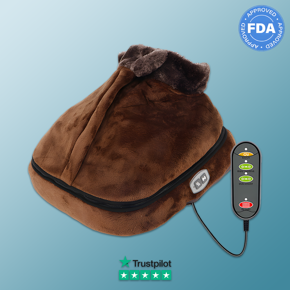 Relivo VelvetWarm Pro — 2-in-1 Electric Heated Foot Warmer & Massage Slipper