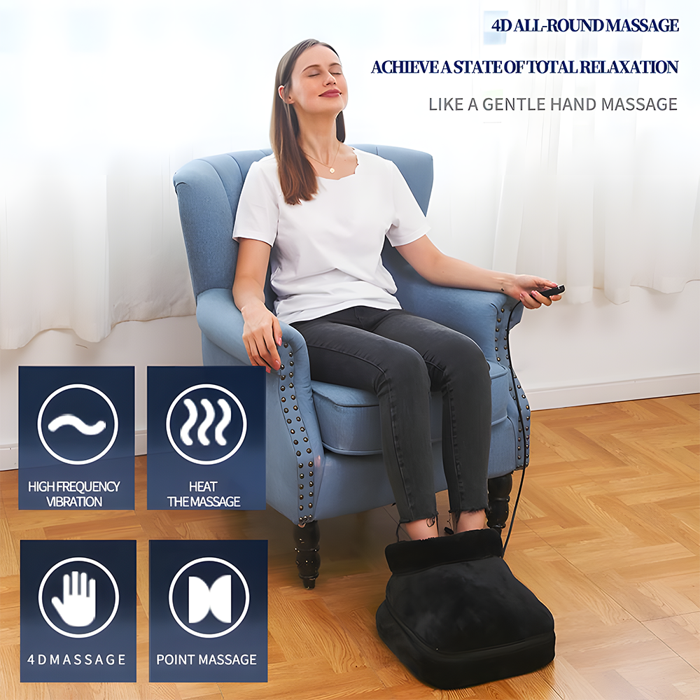 Relivo VelvetWarm Pro — 2-in-1 Electric Heated Foot Warmer & Massage Slipper
