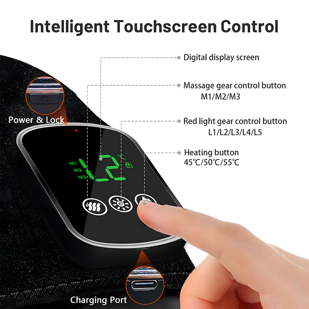 Relivo KneeWarm Pro — Red Light Heating Vibration Knee Massager