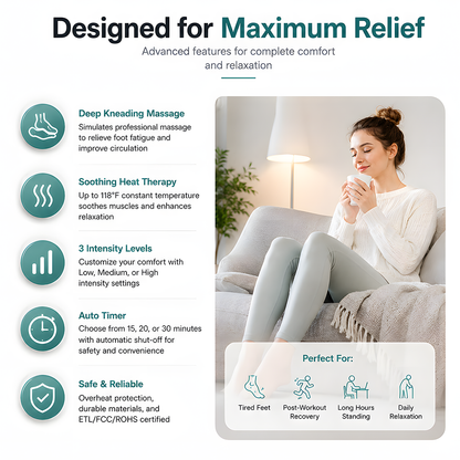 Relivo SoleRelief Mini — Slide-In Kneading Heat Foot Massager