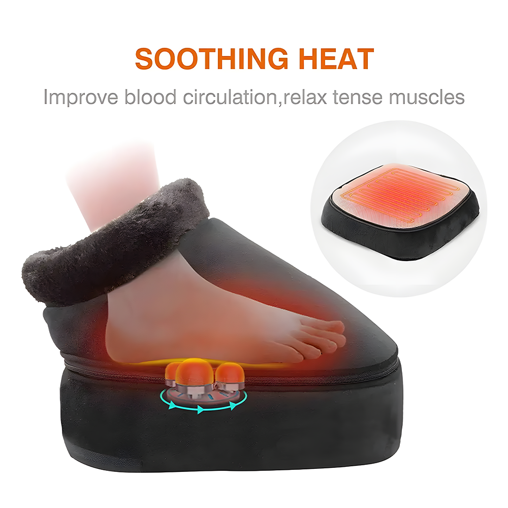 Relivo VelvetWarm Pro — 2-in-1 Electric Heated Foot Warmer & Massage Slipper
