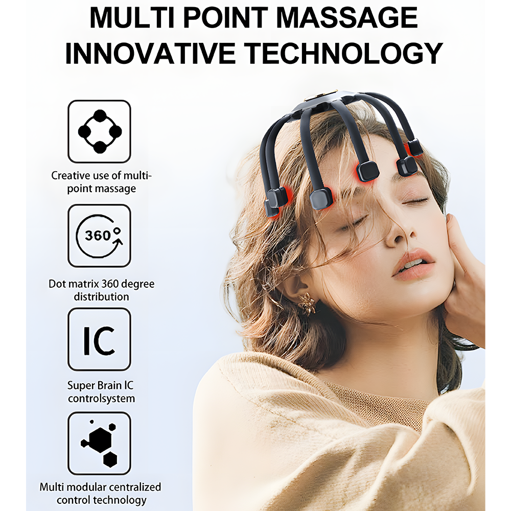 Relivo ScalpRelief Pro — Bluetooth Octopus Head & Scalp Massager