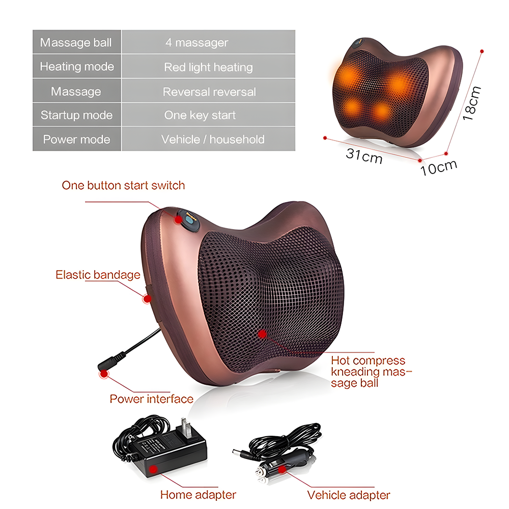 Relivo KneadRelief Pillow — Infrared Kneading Massage Cushion