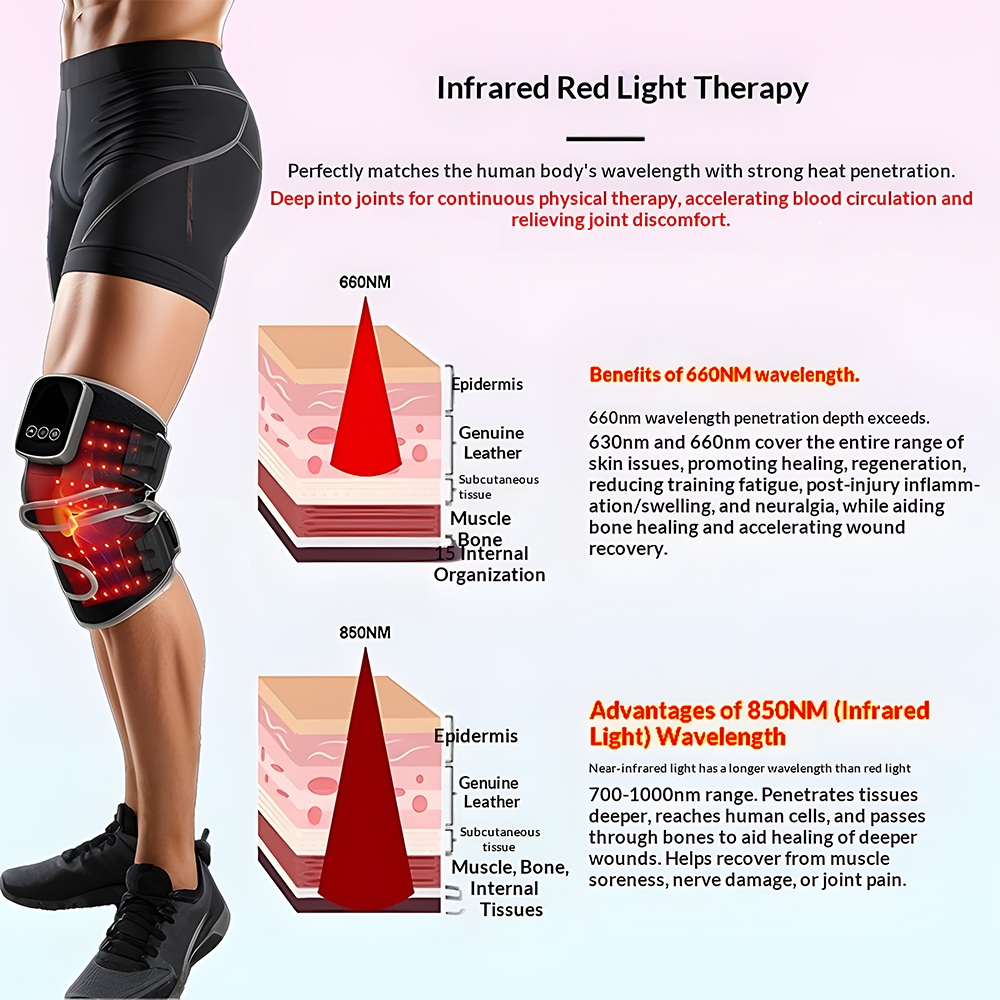 Relivo KneeWarm Pro — Red Light Heating Vibration Knee Massager