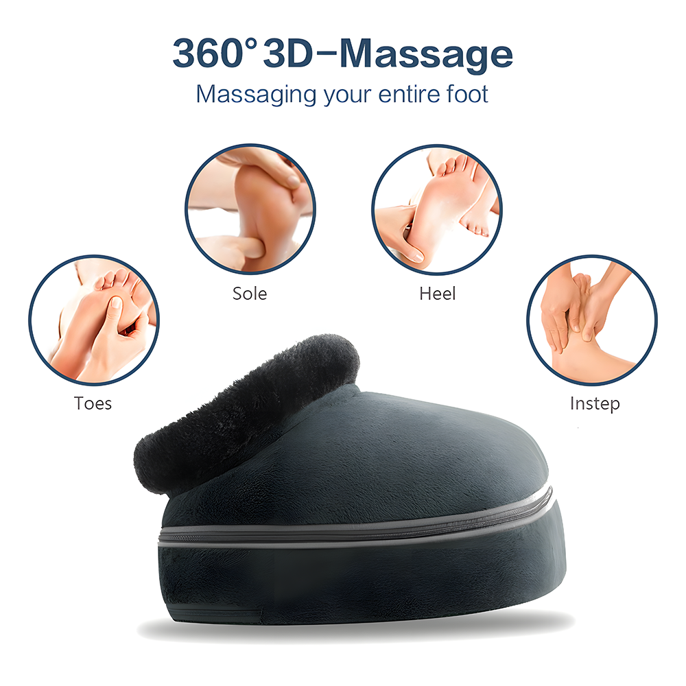 Relivo VelvetWarm Pro — 2-in-1 Electric Heated Foot Warmer & Massage Slipper