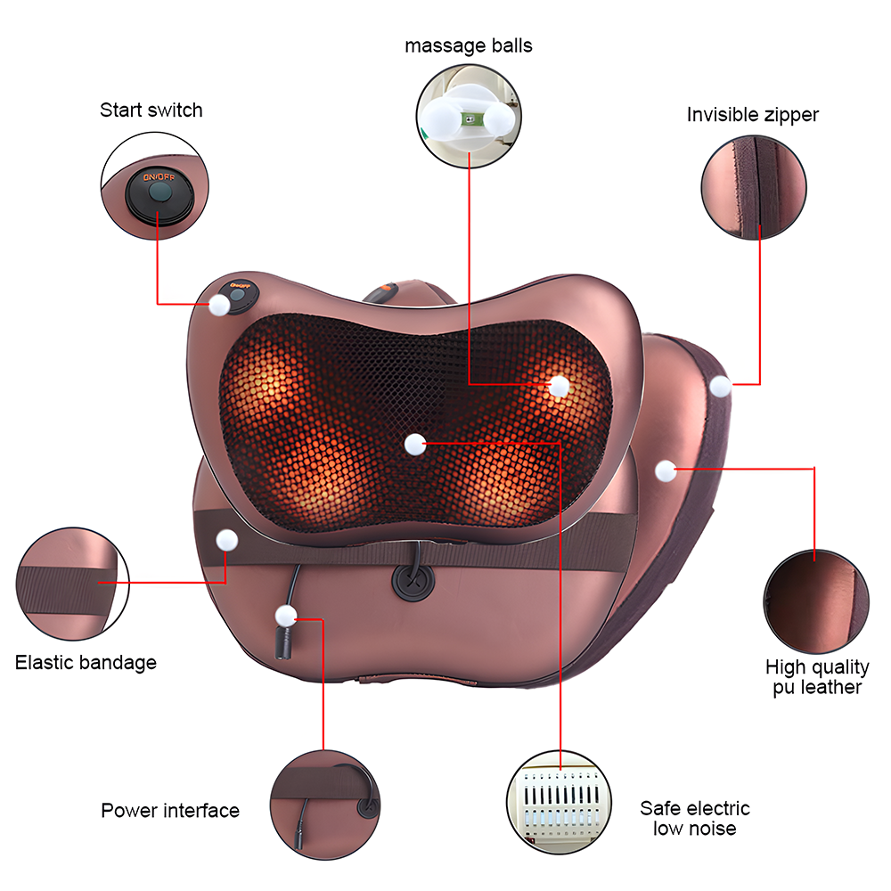Relivo KneadRelief Pillow — Infrared Kneading Massage Cushion
