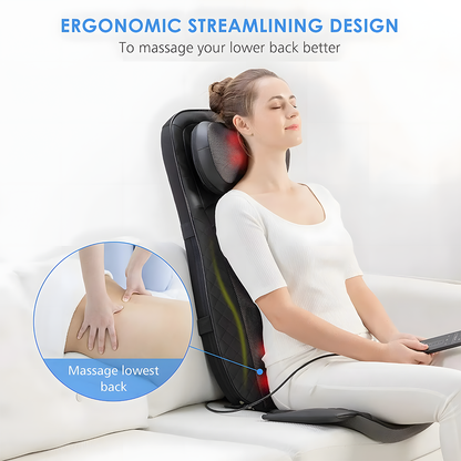 Relivo BackRelief Cushion — Traveling Kneading Heat & Vibration Back Massager