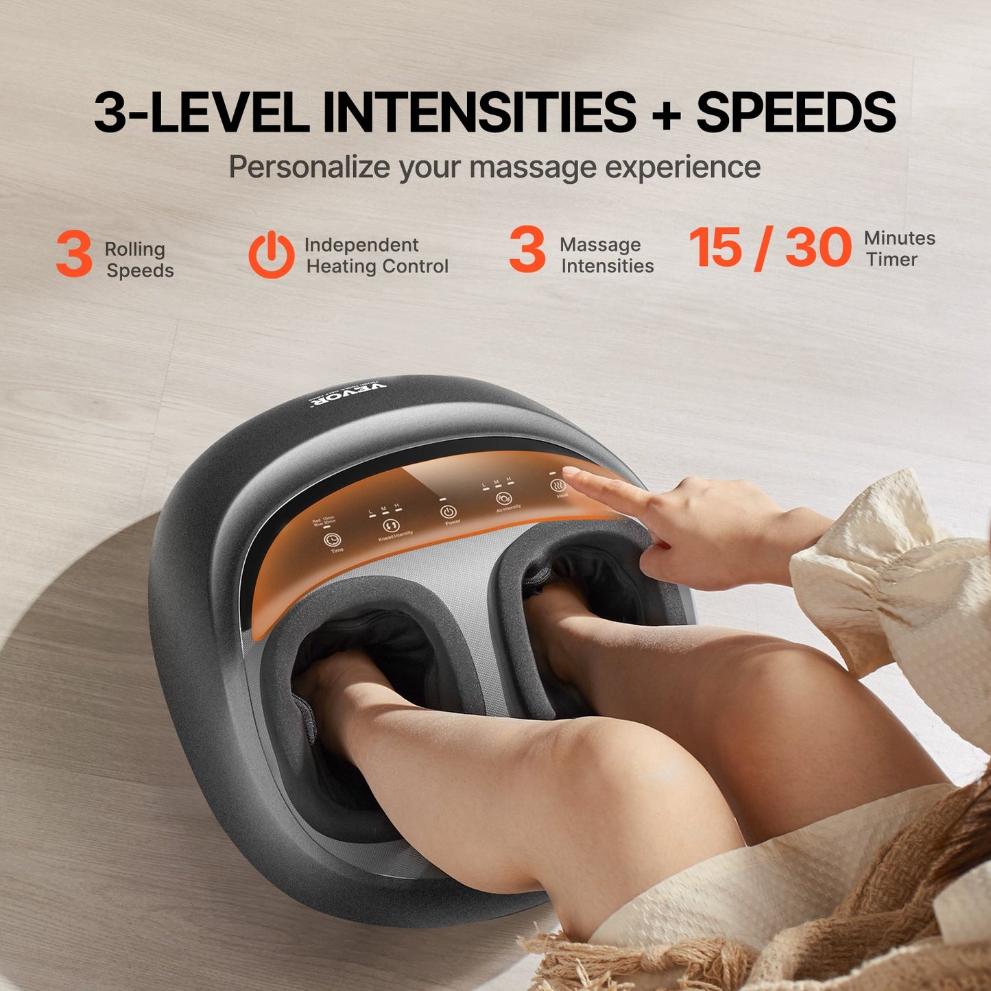 Relivo FootRelief Pro — 6-Technique Shiatsu Heat & Compression Foot Massager